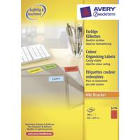 Etiket Avery Zweckform 3470 210x297mm A4 rood 100stuks - thumbnail