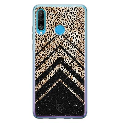 Huawei P30 Lite siliconen hoesje - Chevron luipaard Huawei P30 Lite siliconen hoesje - Chevron luipaard