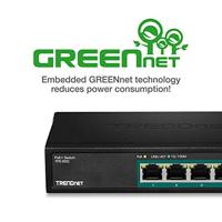 TRENDnet TPE-S50 6-Port Fast Ethernet PoE + -switch, 4 x Fast Ethernet PoE + poorten, 2 x Fast Ethernet-poorten, 60 W PoE Budget, Ethernet-netwerkschakelaar, metaal, zwart - thumbnail