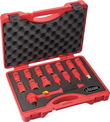 Vigor V3343 Dopsleutelset Vierkant, 1/2 (12.5 mm) 14-delig