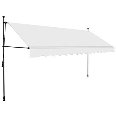 Luifel handmatig uitschuifbaar met LED 400 cm crèmekleurig - thumbnail