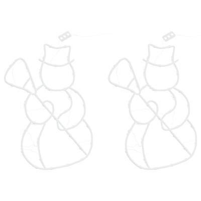 VidaXL Kerstverlichting sneeuwpop silhouet 2 st 35 leds warm wit