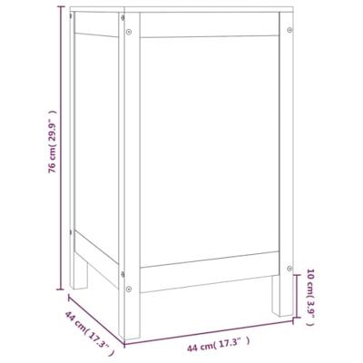 Wasmand 44x44x76 cm massief grenenhout grijs Wasmand 44x44x76 cm massief grenenhout grijs