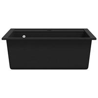 VidaXL Gootsteen enkele bak graniet zwart - thumbnail