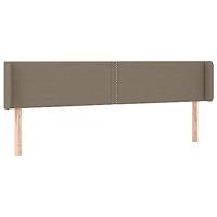 Hoofdbord met randen 183x16x78/88 cm stof taupe - thumbnail