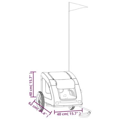 Hondenfietstrailer oxford stof en ijzer geel - thumbnail