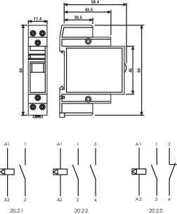 Finder 20.22.8.230.4000 Stroomstootschakelaar DIN-rail 2x NO 230 V/AC 16 A 4000 VA 1 stuk(s)