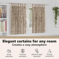 VidaXL Velvet gordijnen 2 pcs champagne 140 x 140 cm fluweel - thumbnail