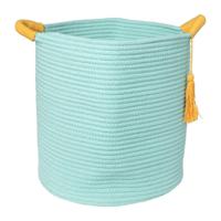 Mand colors hoog - blauw/oranje - ø34x34 cm - thumbnail