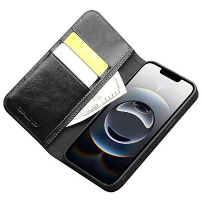 Qialino iPhone 16e hoesje - Leren bookcase - Zwart Qialino iPhone 16e hoesje - Leren bookcase - Zwart