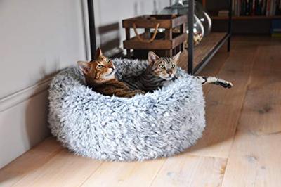 Rosewood hondenmand silver fluff grijs - thumbnail