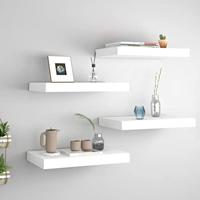 VidaXL Wandschappen zwevend 4 st 40x23,5x3,8 cm mdf wit - thumbnail