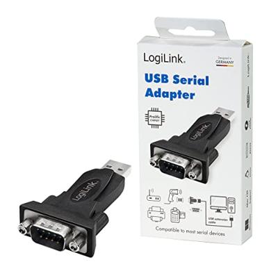 LogiLink Adapter Serieel [1x USB-A 2.0 stekker - 1x RS232-stekker] Zwart - thumbnail