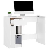 Bureau 100x50x75 cm bewerkt hout wit - thumbnail