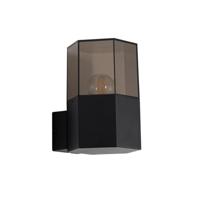 QAZQA Buiten wandlamp zwart met smoke glas zeshoek IP44 - Denmark - thumbnail