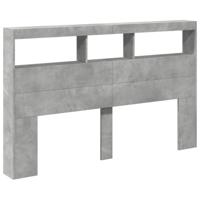 Hoofdbordkast met LED-verlichting 160x17x102 cm betongrijs - thumbnail