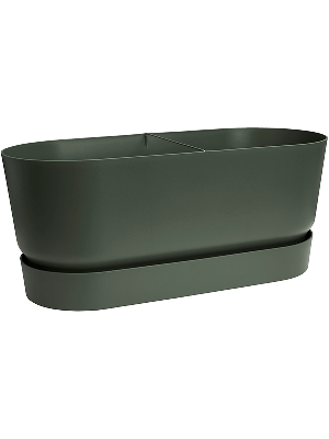 Elho greenville terrace trough 60 wheels leaf green