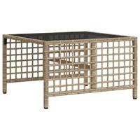 3-delige Loungeset met kussens poly rattan gemengd beige - thumbnail