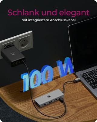 ICY BOX ib-dk4012-cpd dockingstation (aluminium, hdmi, usb-a, displayport, sd/microsd-kaartlezer)