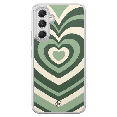 Samsung Galaxy A54 hybride hoesje - Groen hart swirl