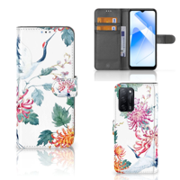 OPPO A16/A16s/A54s | Telefoonhoesje | Met pasjeshouder | Bird Flowers - thumbnail