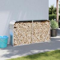 Haardhoutopslag 180x45x100 cm gegalvaniseerd staal zilverkleur - thumbnail