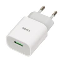 Netoplader iBOX C-41 USB 2A, 1 USB-poort, microUSB-kabel, Wit - thumbnail