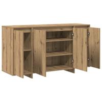 Dressoir artisanaal eikenkleurig 135 x 41 x 69 cm Bewerkt hout - thumbnail
