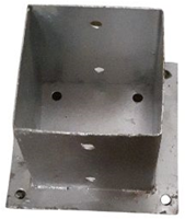 Waelbers paalhouder op plaat 121mm, thermisch verzinkt (fv) - 1 stuk(s) - 428353.99 - thumbnail