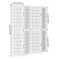 Kamerscherm met 4 panelen massief paulowniahout zwart - thumbnail