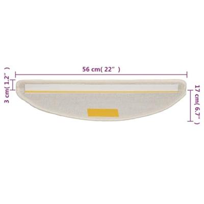 VidaXL Trapmatten 15 st 56x17x3 cm wit halfrond VidaXL Trapmatten 15 st 56x17x3 cm wit halfrond