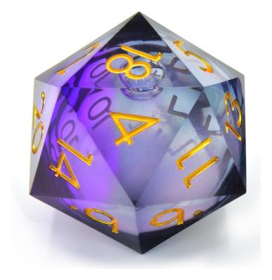 CritStones Liquid Core Dice D20 Twilight Ether 5 cm