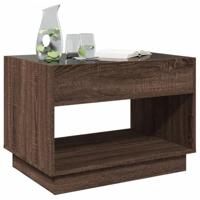 Salontafel met Infinity LED 70x50x50 cm bruin eikenkleurig - thumbnail