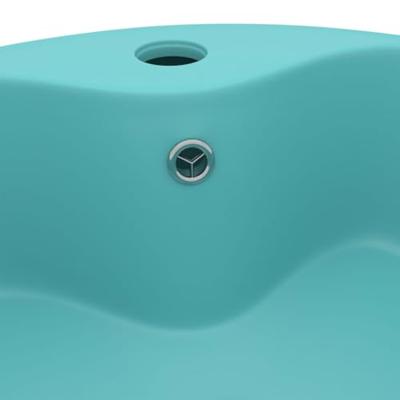 VidaXL Wastafel met overloop 36x13 cm keramiek mat lichtgroen