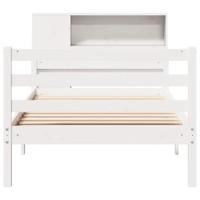 Bed met boekenkast zonder matras grenenhout wit 100x200 cm - thumbnail