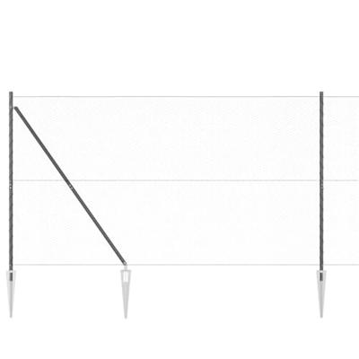 VidaXL Afrasteringspaal grijs 10 x 1,6 m (25 mm gaas) staal en pvc VidaXL Afrasteringspaal grijs 10 x 1,6 m (25 mm gaas) staal en pvc