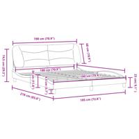 Bedframe zonder matras "Hvar" kunstleer zwart en wit 200x200 cm - thumbnail