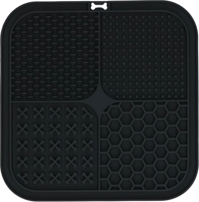 Eat Slow Live Longer Lick Mat Quad Grey