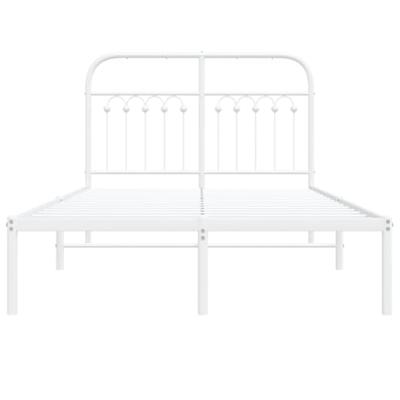 Bedframe met hoofdbord metaal wit 120x190 cm