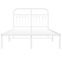 Bedframe met hoofdbord metaal wit 120x190 cm - thumbnail
