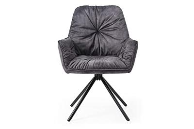 Artistiq Eetkamerstoel 'Gadi' Velvet, kleur Zwart