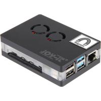 Joy-it RB-CaseP4+03 SBC-behuizing Geschikt voor serie: Raspberry Pi® Incl. actieve koeler, Met magneetsluiting Transparant - thumbnail