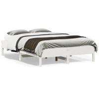 Bedframe zonder matras massief grenenhout wit 135x190 cm - thumbnail