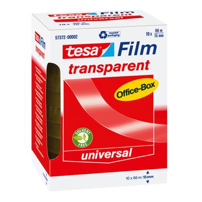 Tesafilm transparante tape, ft 15 mm x 66 m, pak van 10 rolletjes Tesafilm transparante tape, ft 15 mm x 66 m, pak van 10 rolletjes