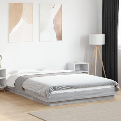 Bedframe met LED-verlichting grijs sonoma eiken 120x200 cm