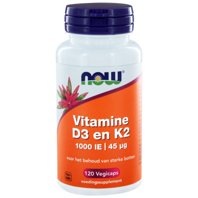 NOW D3 1000 IE & Vitamine K2 Capsules