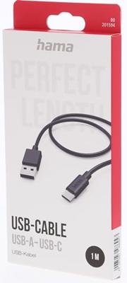 Hama Oplaadkabel USB-A naar USB-C, 1 meter Telefonie accessoire Zwart
