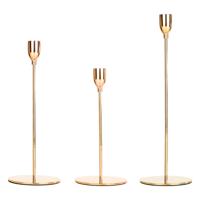 3 HI Kandelaars - Kaarsenstandaardset - ø 10 cm - Goudkleurig - thumbnail