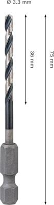 Bosch Accessoires PRO Metal HSS Metaalboor HEX Impact | 3,3 x 36 x 75 mm - 2608577568
