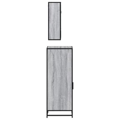 3-delige Badkamermeubelset bewerkt hout grijs sonoma eikenkleur